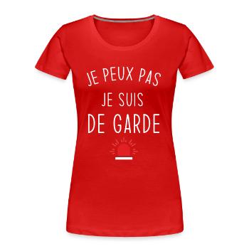 Ich kann nicht Ich bin auf Abruf - Frauen Premium Bio T-Shirt - Rot - Vorne - Mia (176cm)
