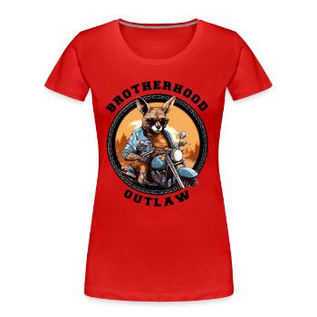 Kangaroo Motorcycle Brotherhood Outlaw - Women's Premium Organic T-Shirt - red - Front - Mia (176cm)