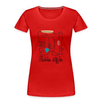 Pablo style - Frauen Premium Bio T-Shirt - Rot - Vorne - Mia (176cm)