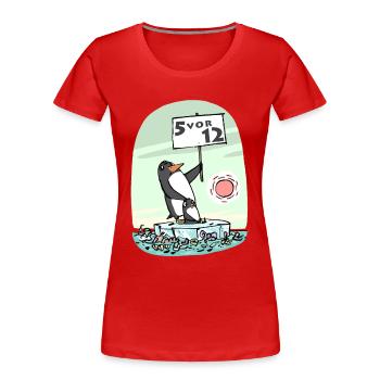 Pinguin - Frauen Premium Bio T-Shirt - Rot - Vorne - Mia (176cm)