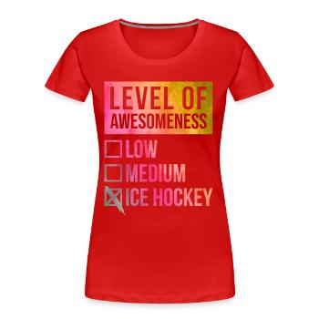 Eishockey Eishockey Eishockey Eishockey - Frauen Premium Bio T-Shirt - Rot - Vorne - Mia (176cm)