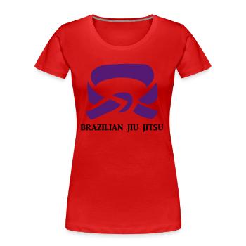BJJ robe pourpre - T-shirt bio Premium Femme - rouge - Devant - Mia (176cm)