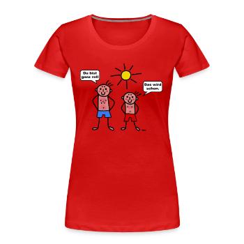 Sonnenbrand - Frauen Premium Bio T-Shirt - Rot - Vorne - Mia (176cm)