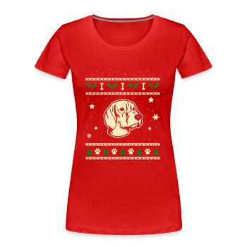 Vizsla Weihnachtsgeschenk - Frauen Premium Bio T-Shirt - Rot - Vorne - Mia (176cm)
