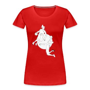 Basketball féminin Minimalisme cadeau basketball - T-shirt bio Premium Femme - rouge - Devant - Mia (176cm)