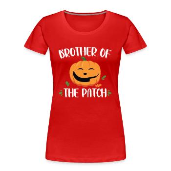 Brother Of the Patch Funny Halloween Pumpkin - Women's Premium Organic T-Shirt - red - Front - Mia (176cm)