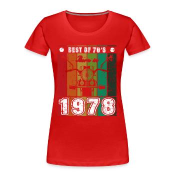 Best Of 70's Geboren 1978 Klassisches Motorrad - Frauen Premium Bio T-Shirt - Rot - Vorne - Mia (176cm)