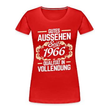 1966 - Qualität - Frauen Premium Bio T-Shirt - Rot - Vorne - Mia (176cm)
