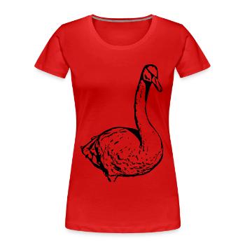 Schwan schwarz Ente Vogel Gans - Frauen Premium Bio T-Shirt - Rot - Vorne - Mia (176cm)