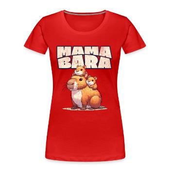 Mamabara Mother Capybara - Women's Premium Organic T-Shirt - red - Front - Mia (176cm)