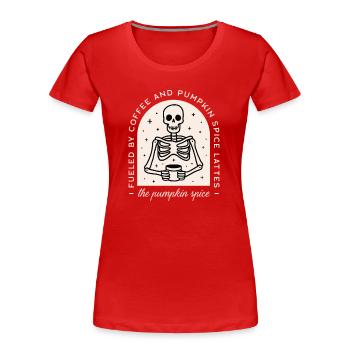 Pumpkin spice latte humour café Halloween - T-shirt bio Premium Femme - rouge - Devant - Mia (176cm)