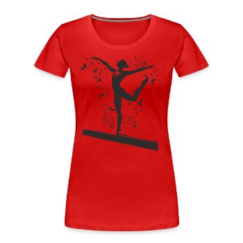 Gymnaste Poutre Gymnastique Artistique - T-shirt bio Premium Femme - rouge - Devant - Mia (176cm)