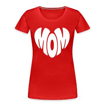 Maman en forme de coeur Maman en forme de coeur Cadeau de fête des mères - T-shirt bio Premium Femme - rouge - Devant - Mia (176cm)