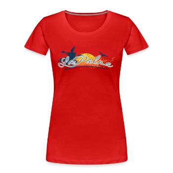 La Palma 2023 - Îles Canaries - Espagne - T-shirt bio Premium Femme - rouge - Devant - Mia (176cm)
