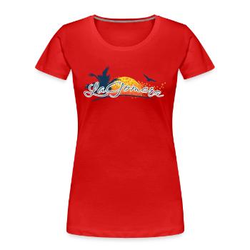 La Gomera 2023 - Îles Canaries - Espagne - T-shirt bio Premium Femme - rouge - Devant - Mia (176cm)