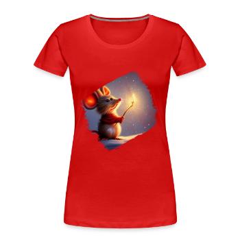 Souris de Noël - T-shirt bio Premium Femme - rouge - Devant - Mia (176cm)