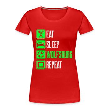 Repeat Wolfsburg - Women's Premium Organic T-Shirt - red - Front - Mia (176cm)