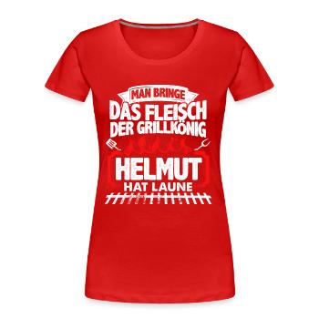 HELMUT - Grill - Frauen Premium Bio T-Shirt - Rot - Vorne - Mia (176cm)
