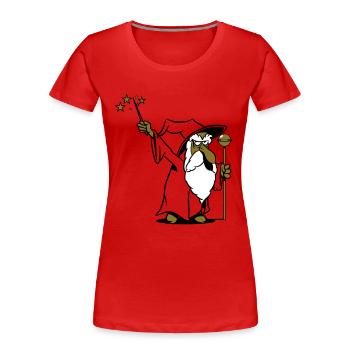 zauberer Zauberstab stab - Frauen Premium Bio T-Shirt - Rot - Vorne - Mia (176cm)
