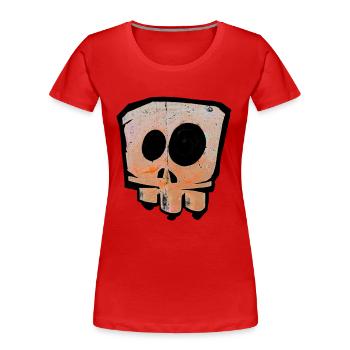 Tete de mort - T-shirt bio Premium Femme - rouge - Devant - Mia (176cm)