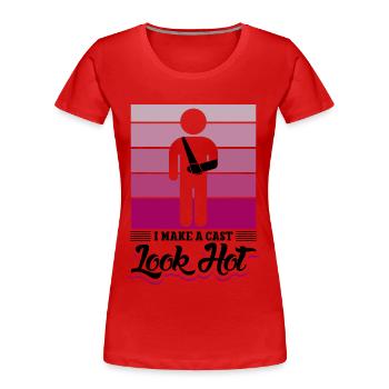 I Make A cast Look Hot - Frauen Premium Bio T-Shirt - Rot - Vorne - Mia (176cm)