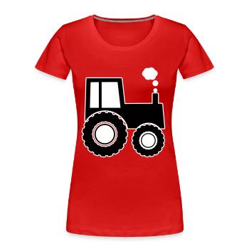 tractor - Women's Premium Organic T-Shirt - red - Front - Mia (176cm)