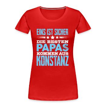 KONSTANZ - papa - Frauen Premium Bio T-Shirt - Rot - Vorne - Mia (176cm)