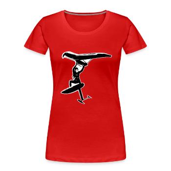 Wingfoil Jump - Frauen Premium Bio T-Shirt - Rot - Vorne - Mia (176cm)