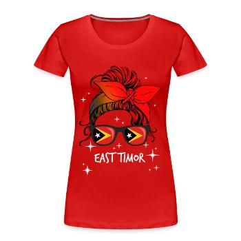 Timor oriental - T-shirt bio Premium Femme - rouge - Devant - Mia (176cm)