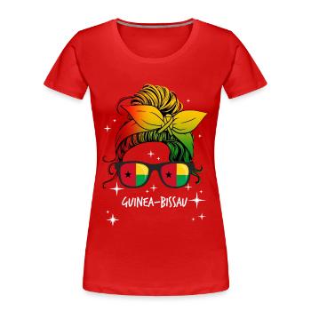 Guinée-Bissau - T-shirt bio Premium Femme - rouge - Devant - Mia (176cm)