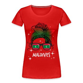 Malediven - Frauen Premium Bio T-Shirt - Rot - Vorne - Mia (176cm)