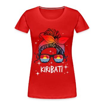 Kiribati - Frauen Premium Bio T-Shirt - Rot - Vorne - Mia (176cm)
