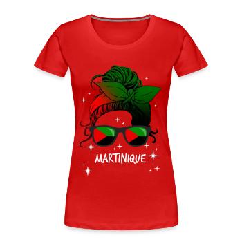 Martinique - Frauen Premium Bio T-Shirt - Rot - Vorne - Mia (176cm)