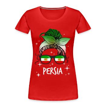 Perse - T-shirt bio Premium Femme - rouge - Devant - Mia (176cm)