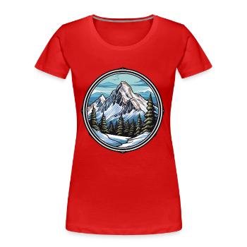 Berge Ski Piste - Frauen Premium Bio T-Shirt - Rot - Vorne - Mia (176cm)
