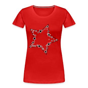 Étoiles dans l’étoile - T-shirt bio Premium Femme - rouge - Devant - Mia (176cm)