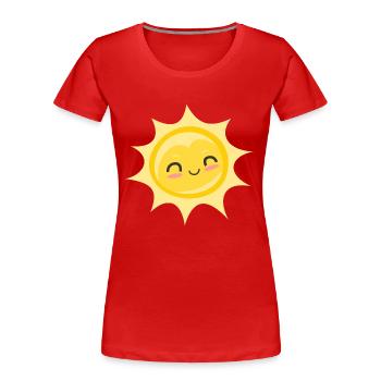 Sonne - Sonnenstrahlen Sonnenlicht Sommer Spass - Frauen Premium Bio T-Shirt - Rot - Vorne - Mia (176cm)