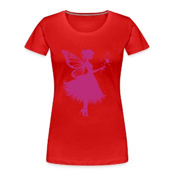 Zauberhafte Fee mit Blume - Frauen Premium Bio T-Shirt - Rot - Vorne - Mia (176cm)