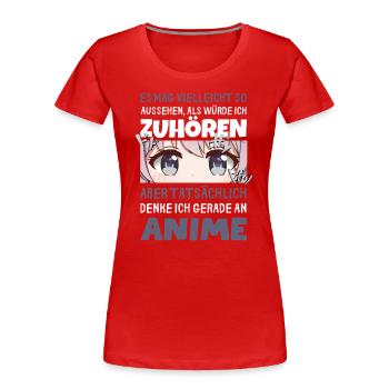 Sarkastisches Kawaii Statement für Manga-Liebhaber - Frauen Premium Bio T-Shirt - Rot - Vorne - Mia (176cm)