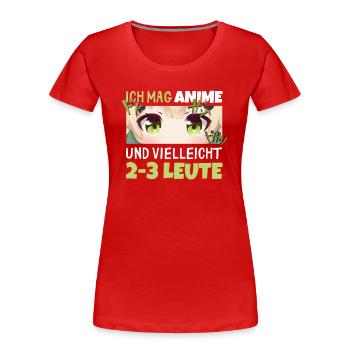 Sarkastisches Kawaii Statement für Manga-Liebhaber - Frauen Premium Bio T-Shirt - Rot - Vorne - Mia (176cm)