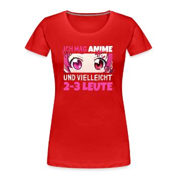 Sarkastisches Kawaii Statement für Manga-Liebhaber - Frauen Premium Bio T-Shirt - Rot - Vorne - Mia (176cm)