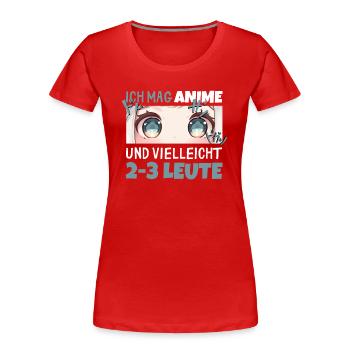 Sarkastisches Kawaii Statement für Manga-Liebhaber - Frauen Premium Bio T-Shirt - Rot - Vorne - Mia (176cm)