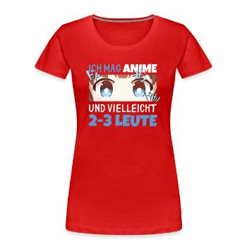 Sarkastisches Kawaii Statement für Manga-Liebhaber - Frauen Premium Bio T-Shirt - Rot - Vorne - Mia (176cm)