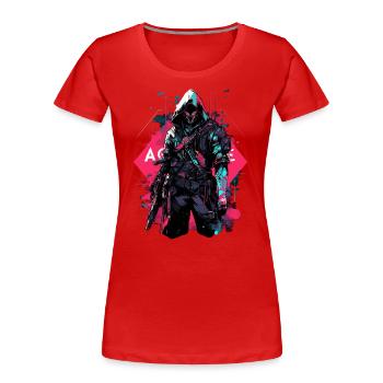 Epic Gamer Cyber Assassin du futur - T-shirt bio Premium Femme - rouge - Devant - Mia (176cm)