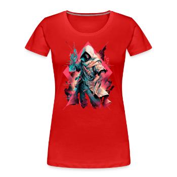Epic Gamer Cyber Assassin de la Renaissance - T-shirt bio Premium Femme - rouge - Devant - Mia (176cm)