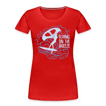 Flying on the Breeze Hydrofoil Wingfoil Wingfoilin - Women's Premium Organic T-Shirt - red - Front - Mia (176cm)