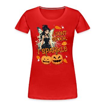 Halloween-Fee Verkleidung I don't spook, I sparkle - Frauen Premium Bio T-Shirt - Rot - Vorne - Mia (176cm)