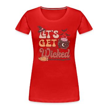 Let's Get Wicked: Vintage Halloween Hexen Design - Frauen Premium Bio T-Shirt - Rot - Vorne - Mia (176cm)