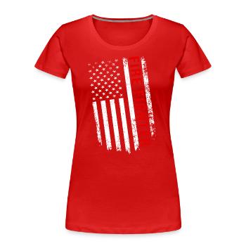USA Wildland Firefighter Amerikanische Flagge - Frauen Premium Bio T-Shirt - Rot - Vorne - Mia (176cm)