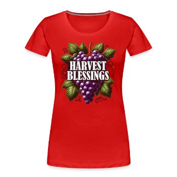 Blessing Harvest Thanksgiving Dinde Temps pour les garçons - T-shirt bio Premium Femme - rouge - Devant - Mia (176cm)